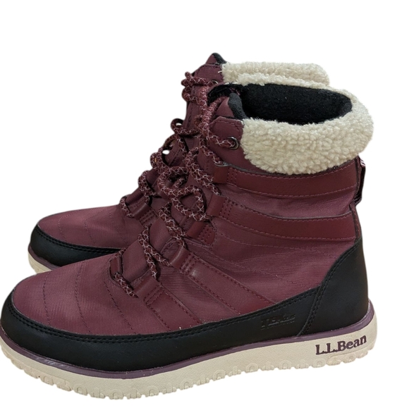 L.L. Bean Ultralight Insulated Pac Boots Burgundy Red Waterproof Size 7.5 - Picture 11 of 11